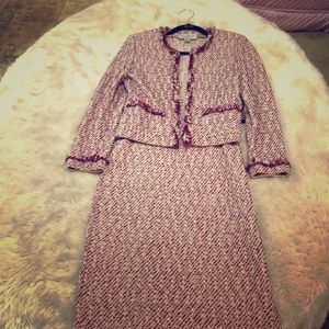 St. John Size 2 Knit Jacket and A-Line skirt